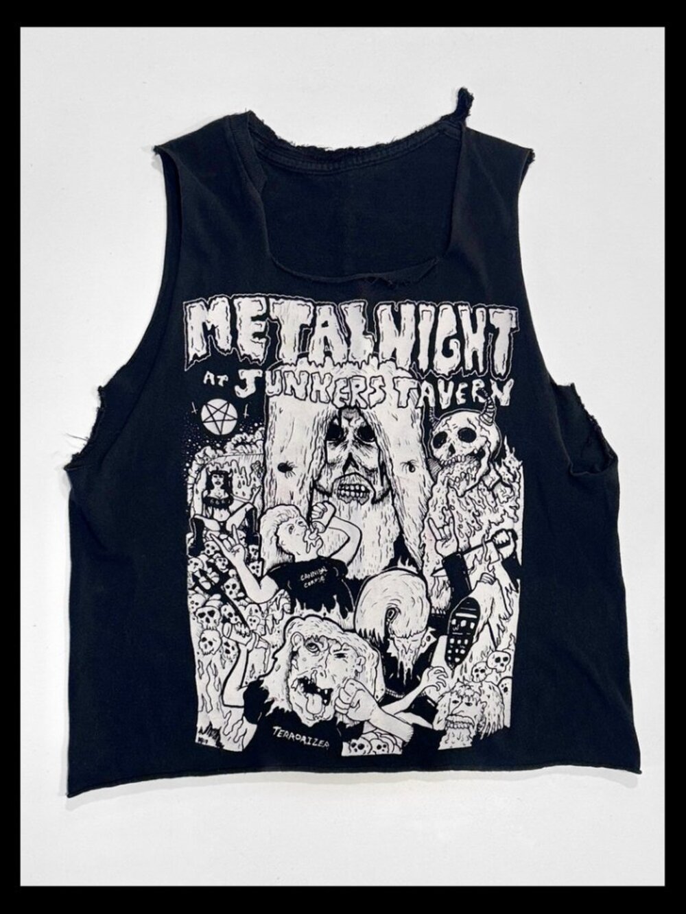 Terroraizer underground metal art graphic crop tank